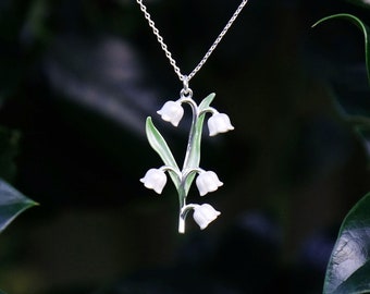 Lily of The Valley White Flower Pendant Necklace