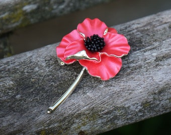 Broche Flor Roja Amapola