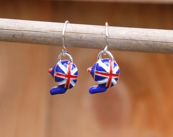 British Union Jack Teapot Dangly Earrings