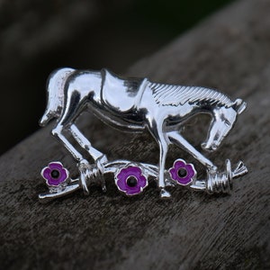 War Horse Purple Poppy Brooch