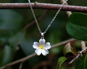 Primrose Yellow Flower Pendant Necklace