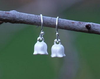 Lily Of The Valley White Flower Single Drop Hook Earrings