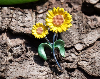 Sunflower Yellow Flower Brooch