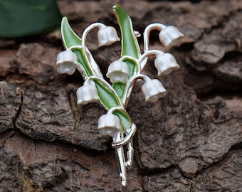 Lily Of The Valley White Flower Brooch