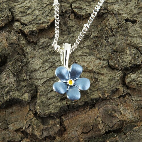 Me Not Flower Necklace Sterling Silver Necklace Etsy