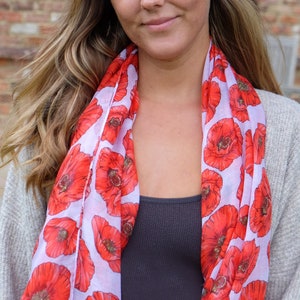 Red Poppy Summer Scarf