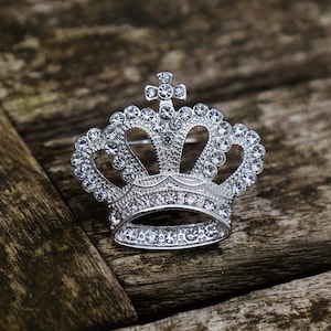 British Royal Glitzy Crown Large Brooch