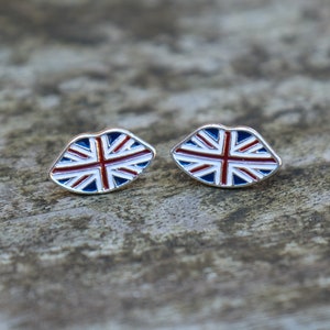 Britische rot, weiß und blau Union Jack Lippen Ohrstecker