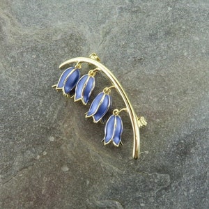 Bluebell Flower Brooch, Gold Tone