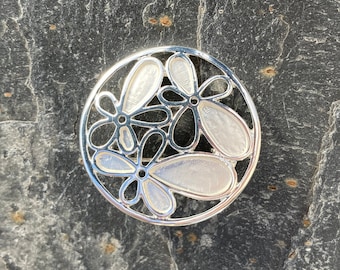 Funky Flowers Silver Plated Brooch