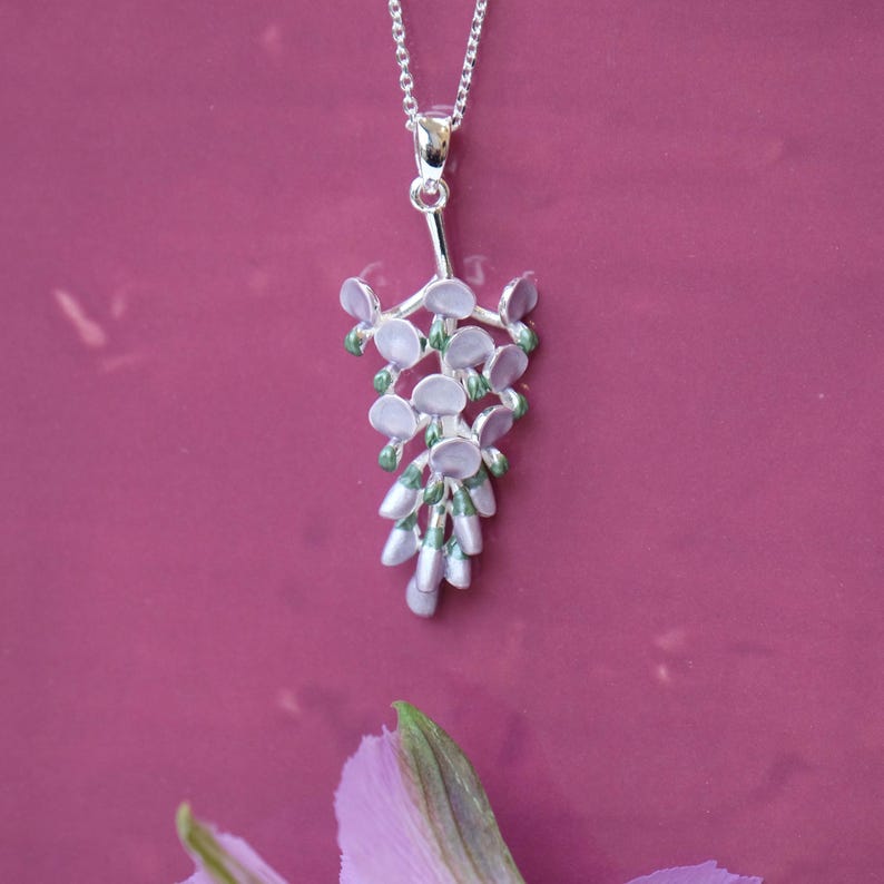 Wisteria Lilac Flower Necklace Etsy