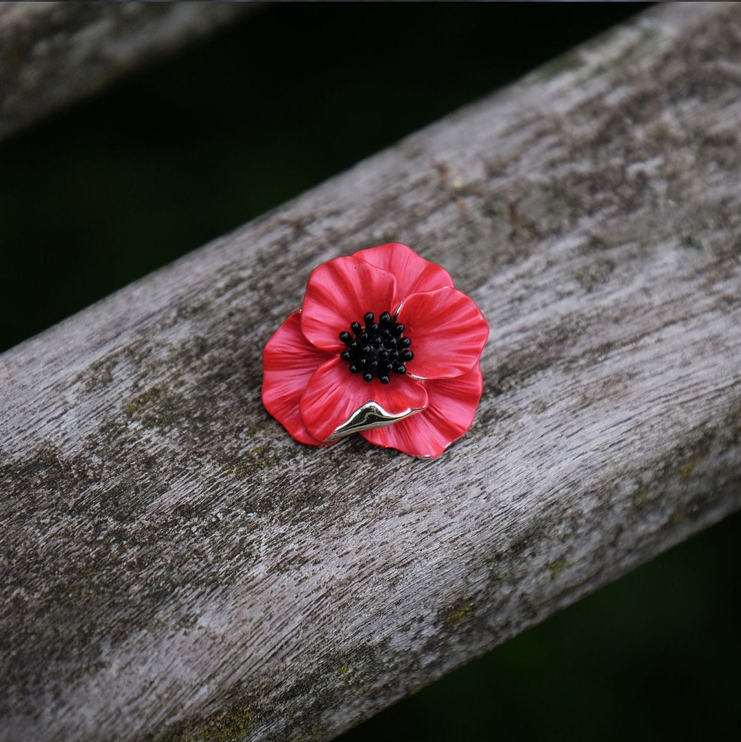 Poppy Red Flower Pin Lapel Brooch Etsy