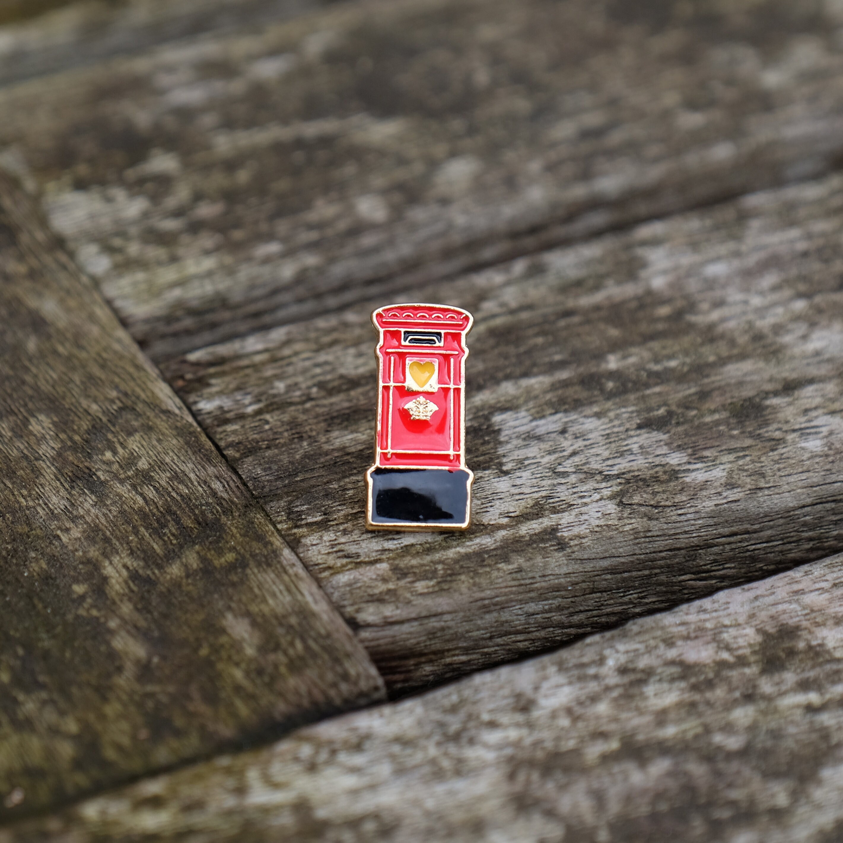 British Red Post box Lapel Pin Brooch