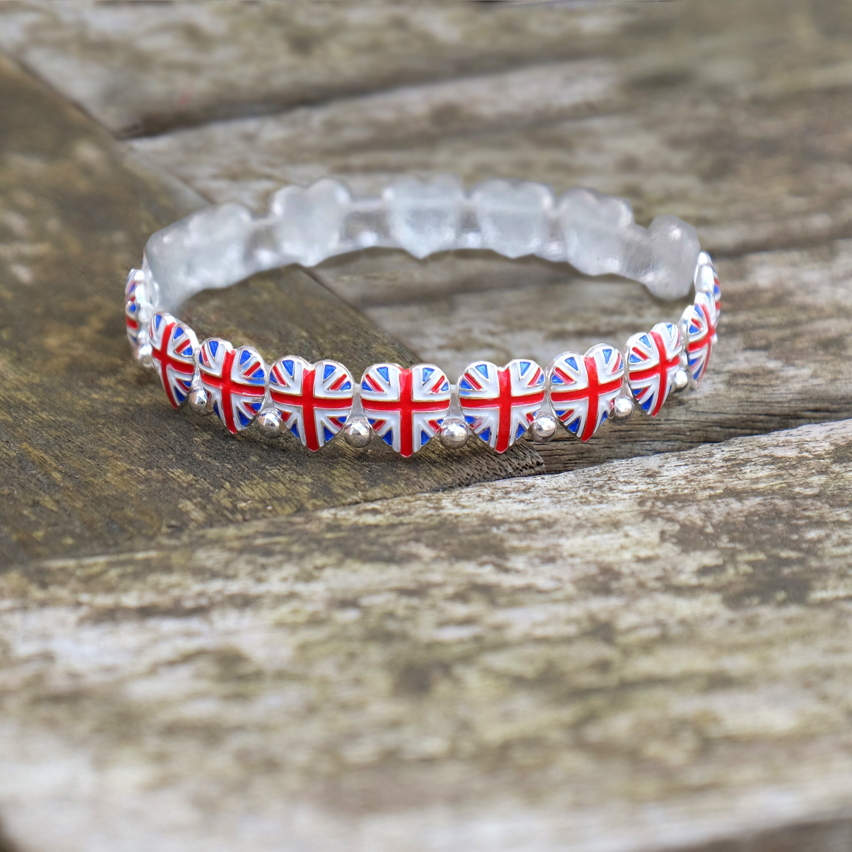 British Union Jack Heart Bracelet Etsy UK