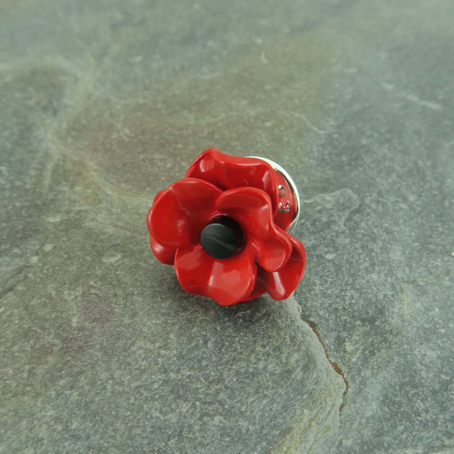 Poppy Red Flower Lapel Pin Brooch Etsy