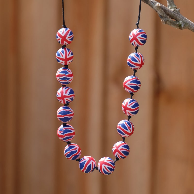Union Jack Flag Necklace / Patriotic Jewelry For England Lovers