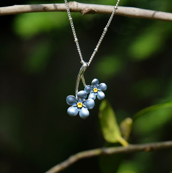 Forget me not necklace cheap etsy