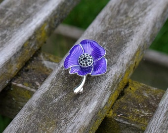 Purple Poppy Brooch