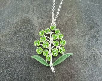 Euphorbia Green Flower Pendant Necklace