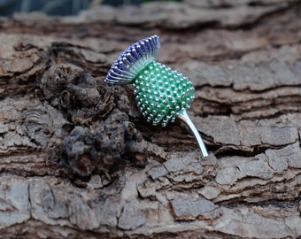 Thistle Purple Flower Brooch