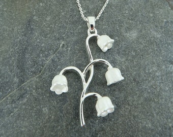 Lily of The Valley White Flower Pendant Necklace