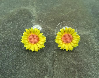 Sunflower Yellow Post Stud Earrings