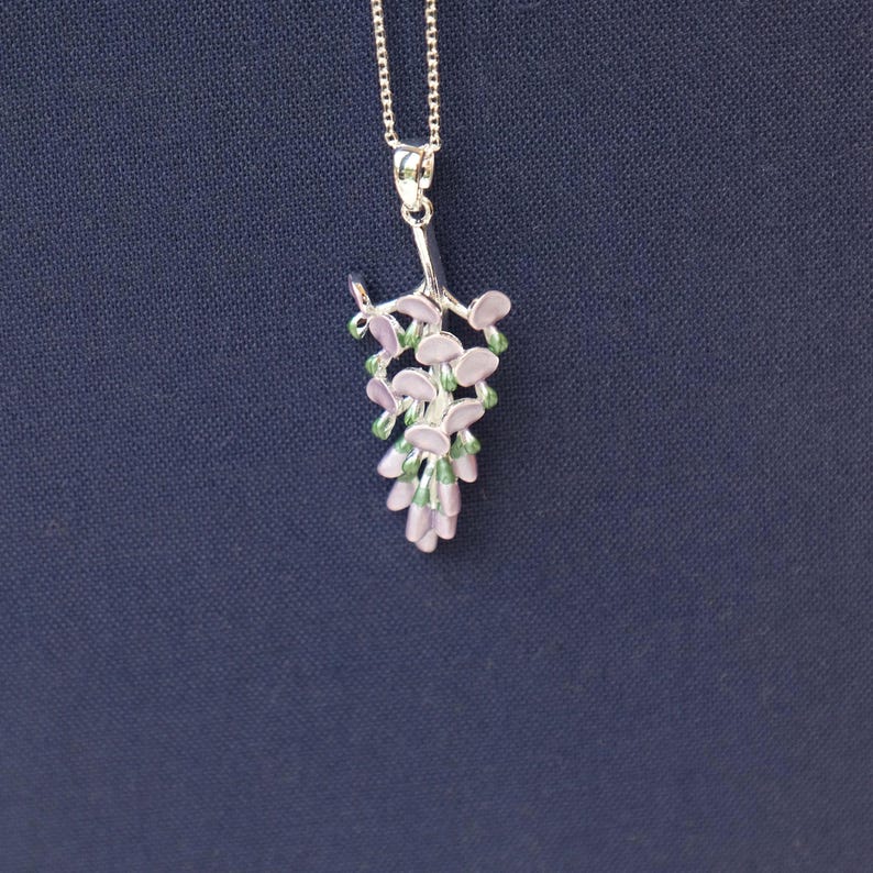 Wisteria Lilac Flower Necklace Etsy
