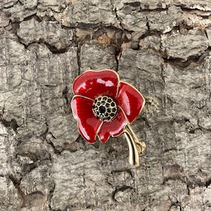 Vintage Poppy Brooch - Etsy Denmark