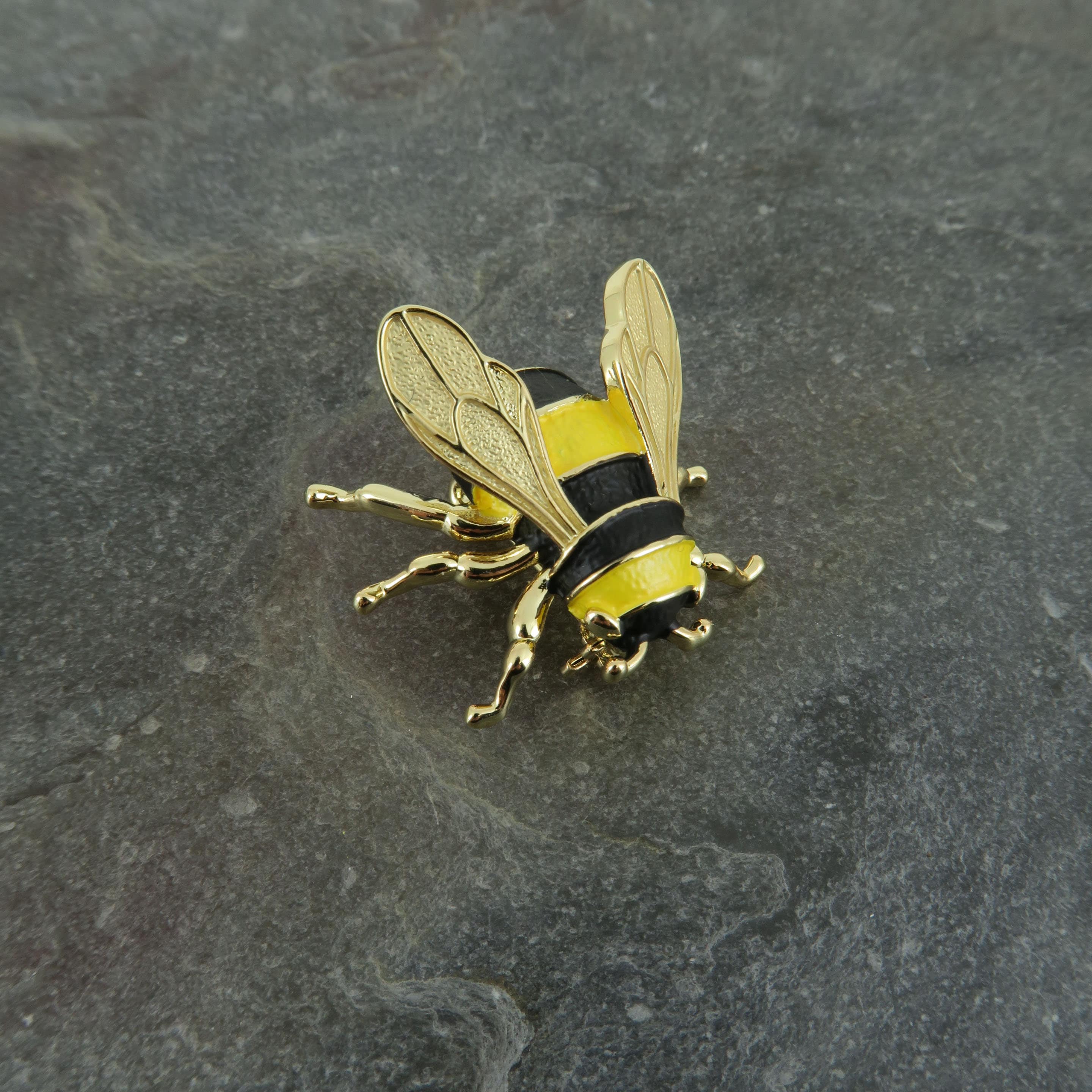 Bumble Bee Insect Brooch, Gold Tone