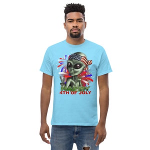 Happy 4th of July Alien Shirt, American Independence Shirt,  UFO Shirt, Alien tee. Alien T- Shirt, Alien Evolution, Alien Head Shirt
