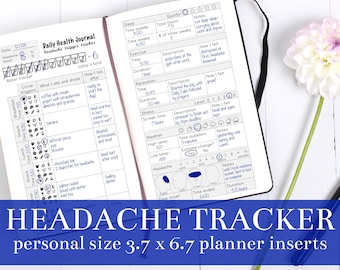 Comprehensive Daily Headache Printable Tracker Instant Digital Download PDF
