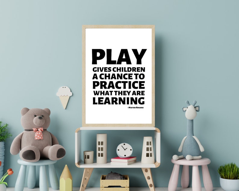 Mister Rogers Play Quote Printable Kids Nursery Wall Art Etsy