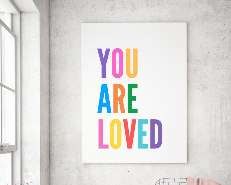 You Are Loved Inspirational Quotes Printable Home Wall Decor Etsy