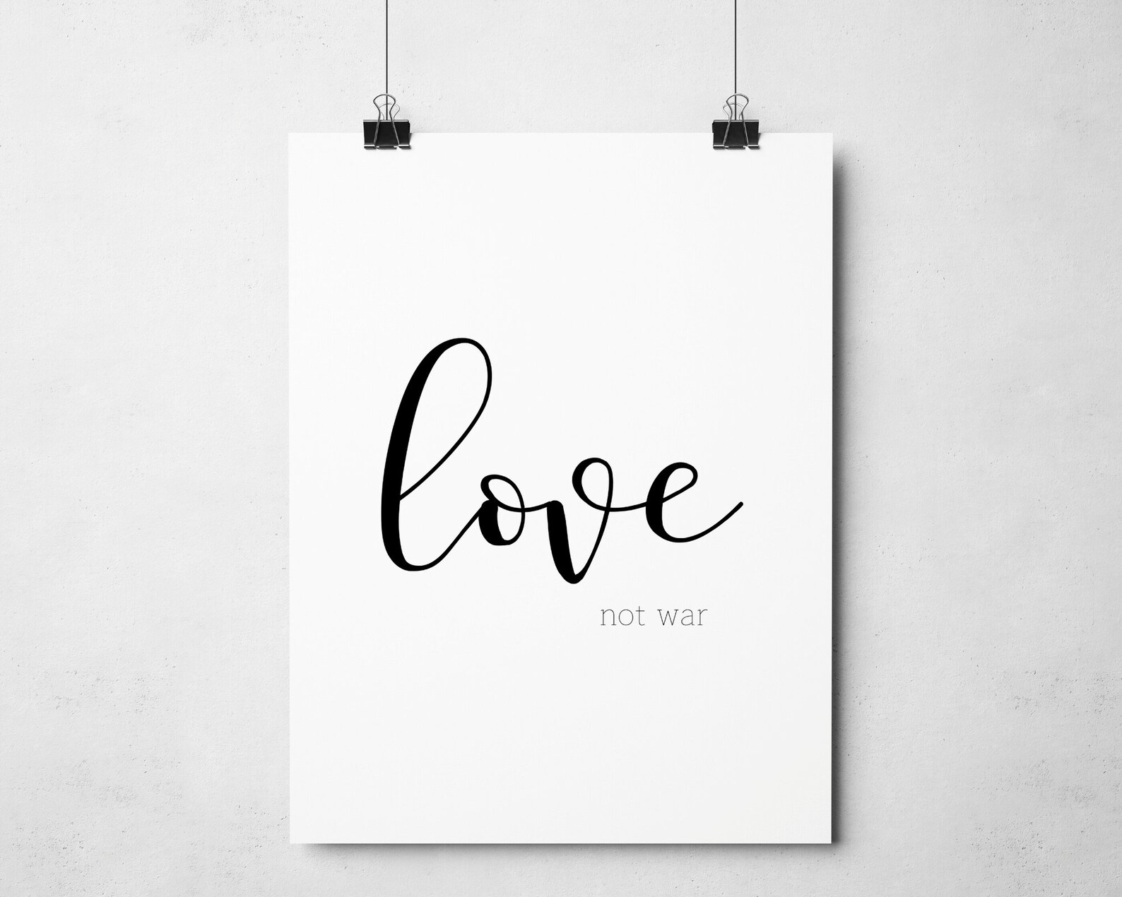 Printable Love Wall Art Decor Love Not War Minimalist Design Home Wall ...