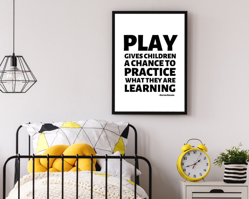 Mister Rogers Play Quote Printable Kids Nursery Wall Art Etsy