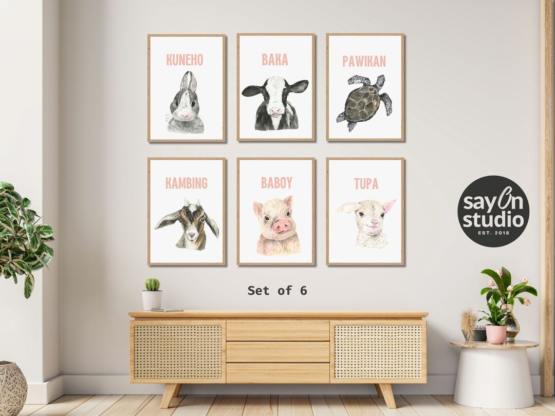 Farm Animals Wall Art for Filipino Kids Bedroom Poster or Nursery ...