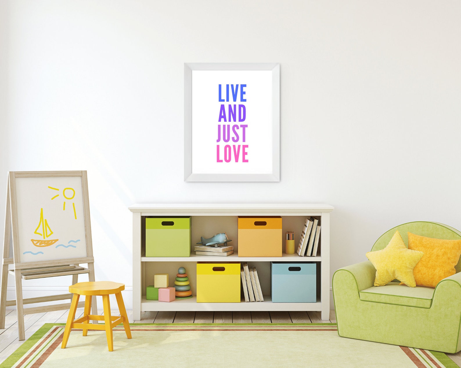 Live and Just Love Wall Art Printmotivational Quote Etsy