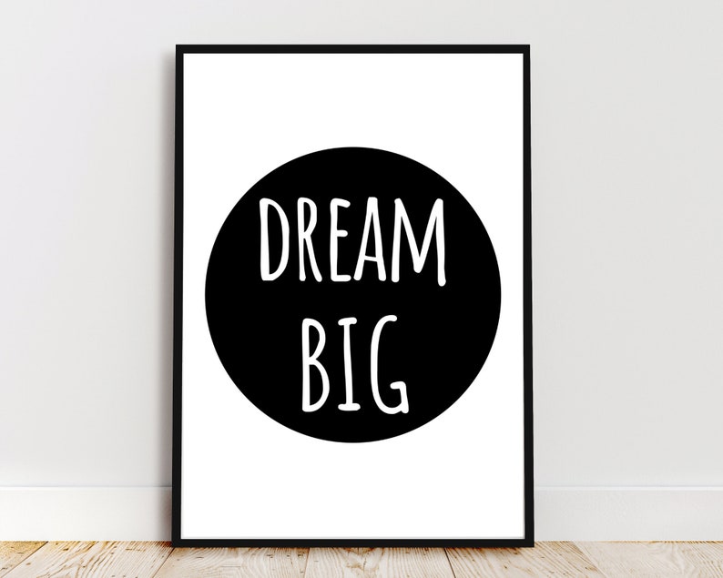 Dream Big Printable Quote Wall Art Decor Meaningful Gift - Etsy