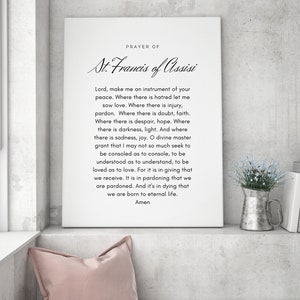 Prayer of St.francis of Assisi Printable,black and White Wall Decor ...