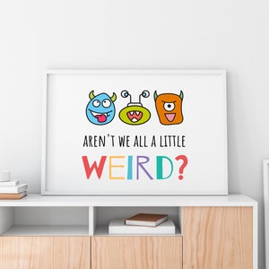 Funny Art Wall Decor Printablefunny Quotemonster Printweird - Etsy