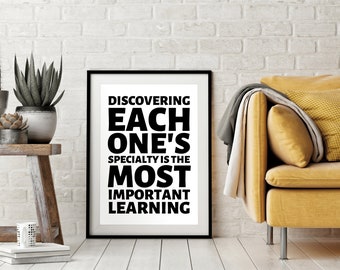 Discovering Each One's Specialty Mister Rogers Quote Printable, Inspirational Home Decor, School Decor, Educational Poster, Digital Download