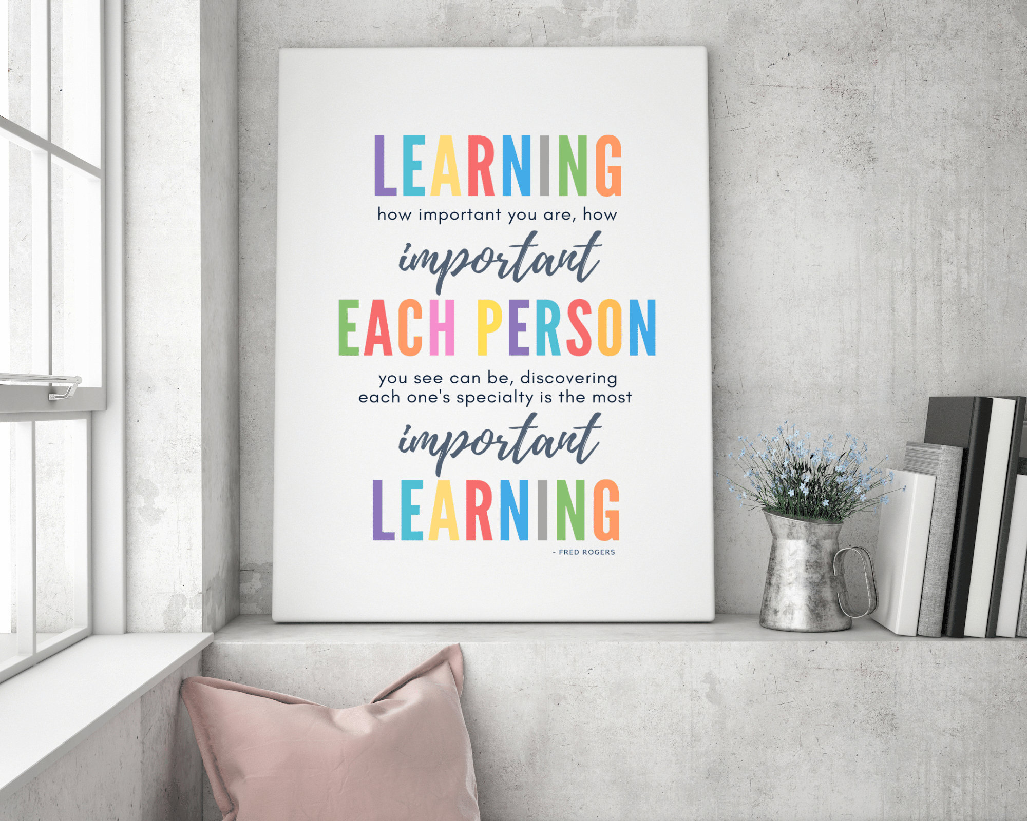 Mr. Rogers Quoteslearning How Important You Arepositive | Etsy