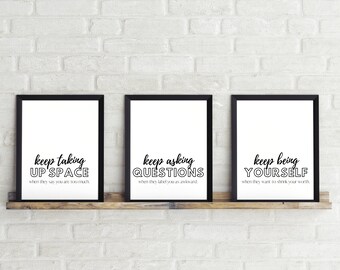 Feminist Quote Art Prints: Empowered Women Wall Decor (Digital Download)
