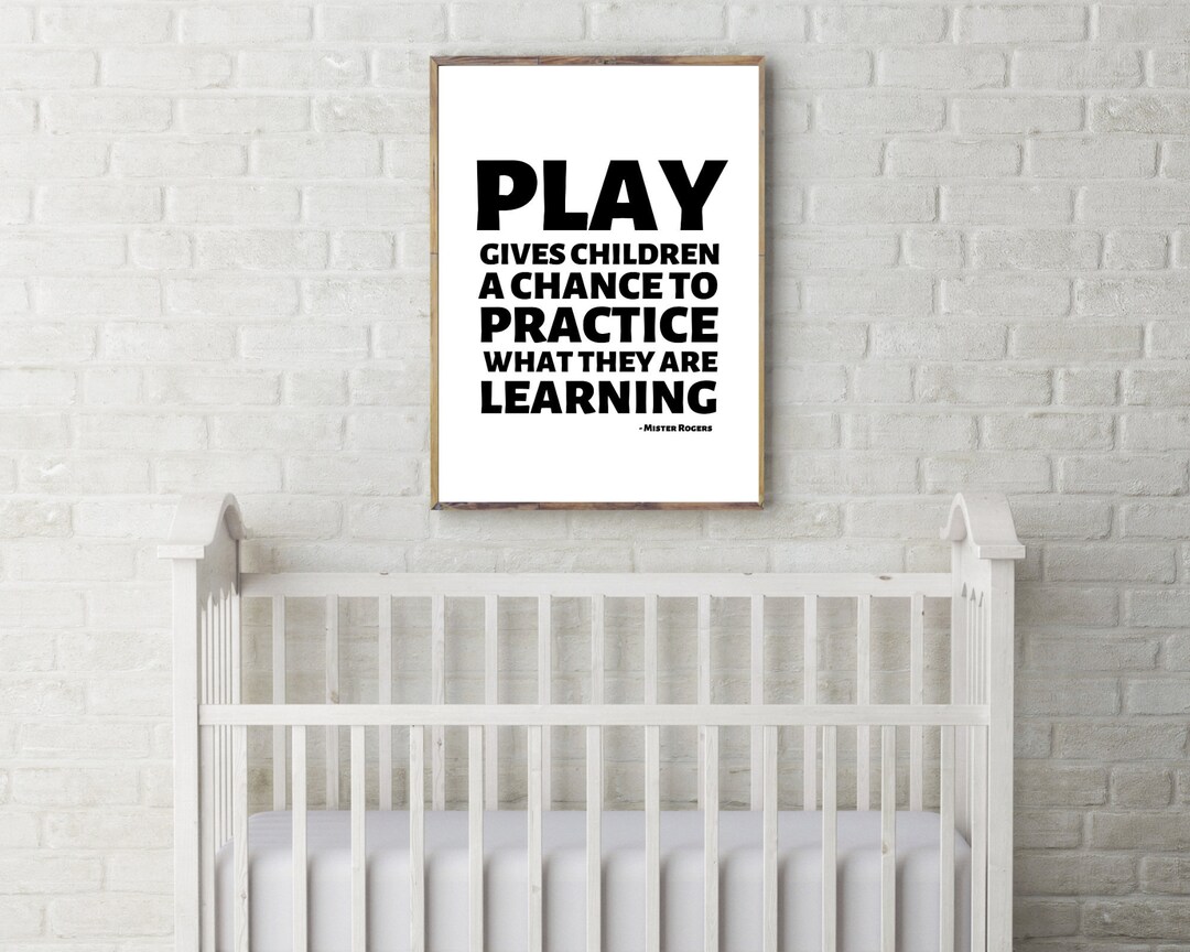 Mister Rogers Play Quote Printable Kids Nursery Wall Art Etsy