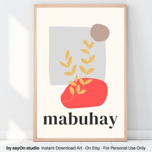 Mabuhay Wall Art | Philippines Poster | Filipino Culture Decor | Gift for Pinoy