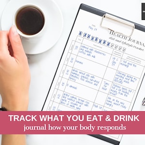 Health and Food Journal Daily Printable Tracker Instant Digital ...