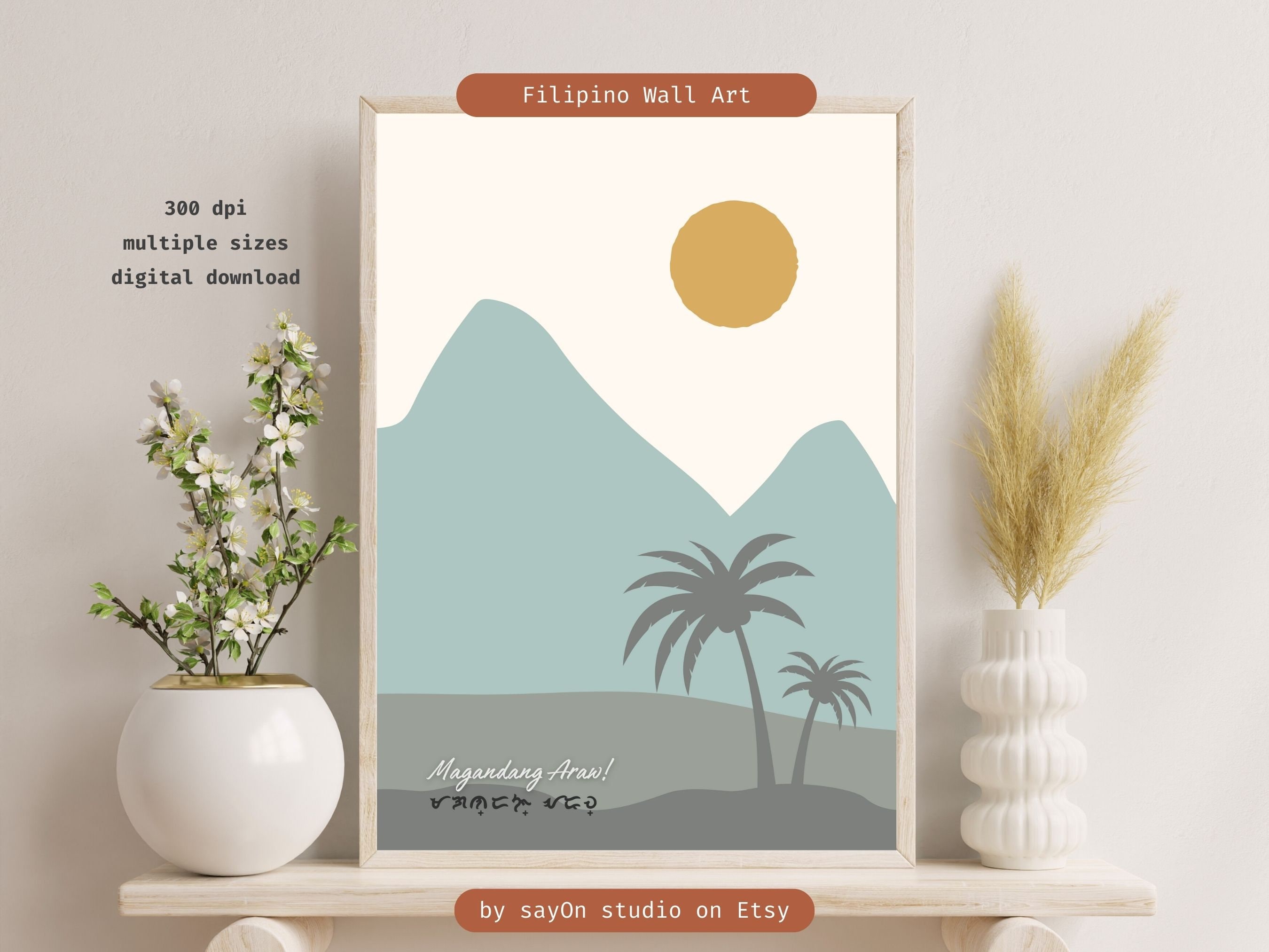 Magandang Araw Poster in Filipino Tropical Paradise Entryway Home Wall Art - Digital Download