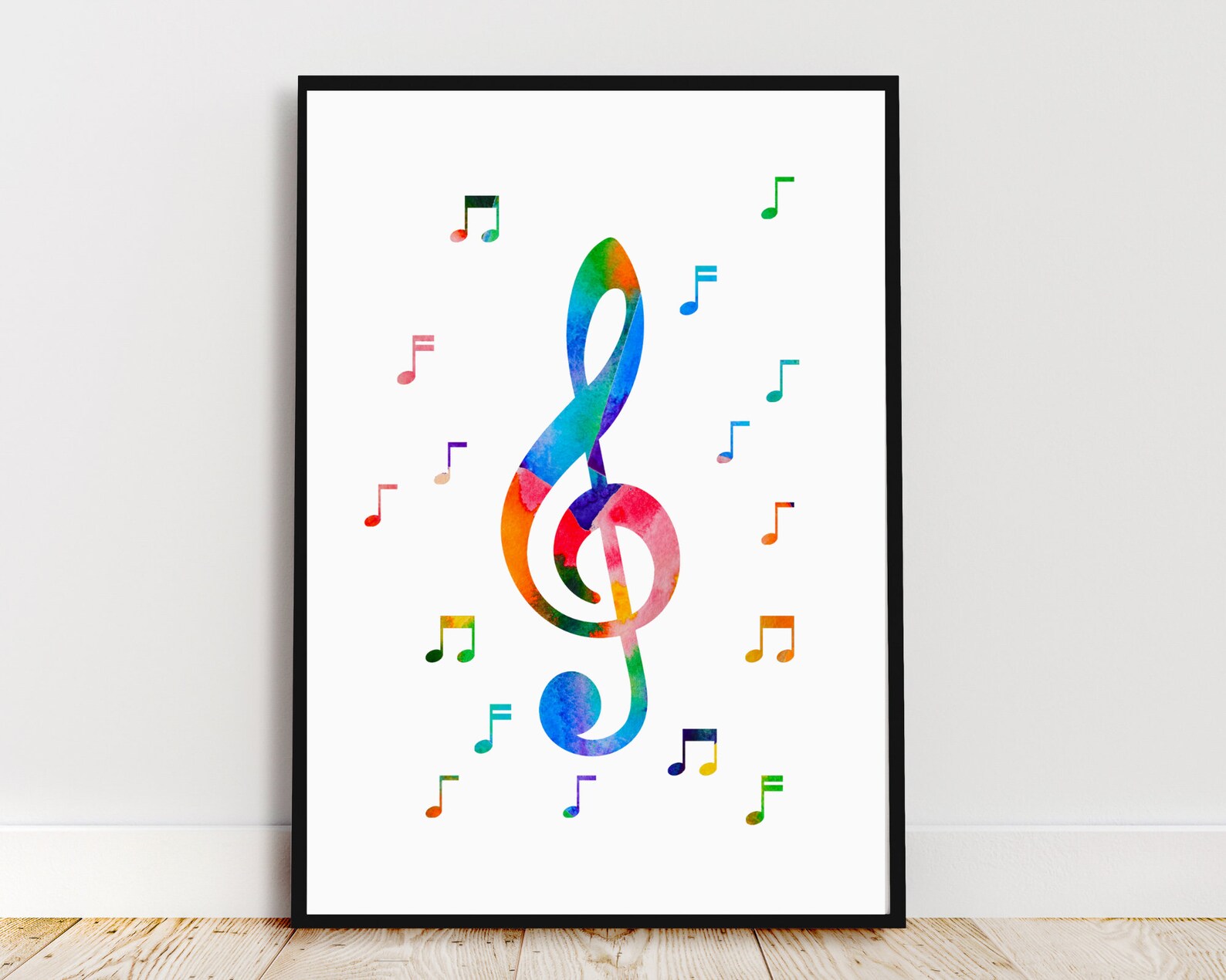 Music Note Print Musical Wall Art Music Wall Art Treble Clef Etsy