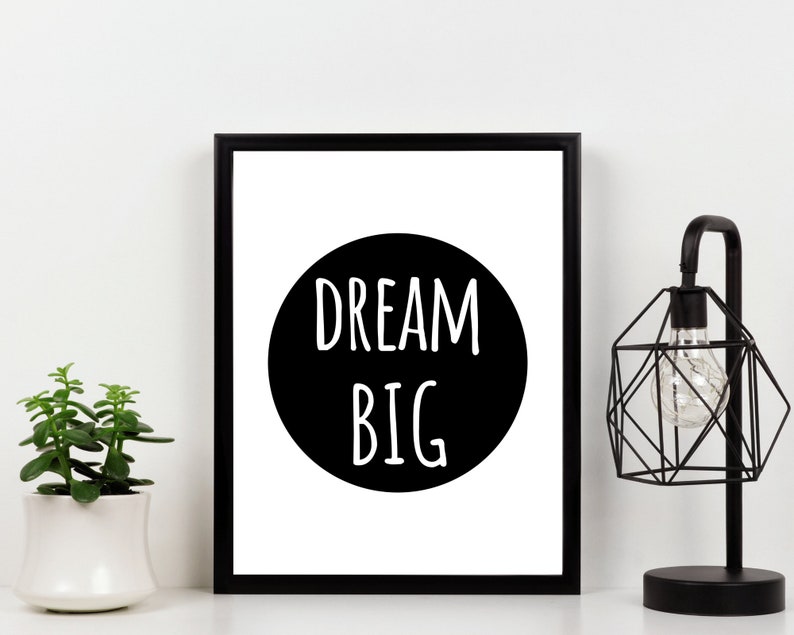 Dream Big Printable Quote Wall Art Decor Meaningful Gift - Etsy