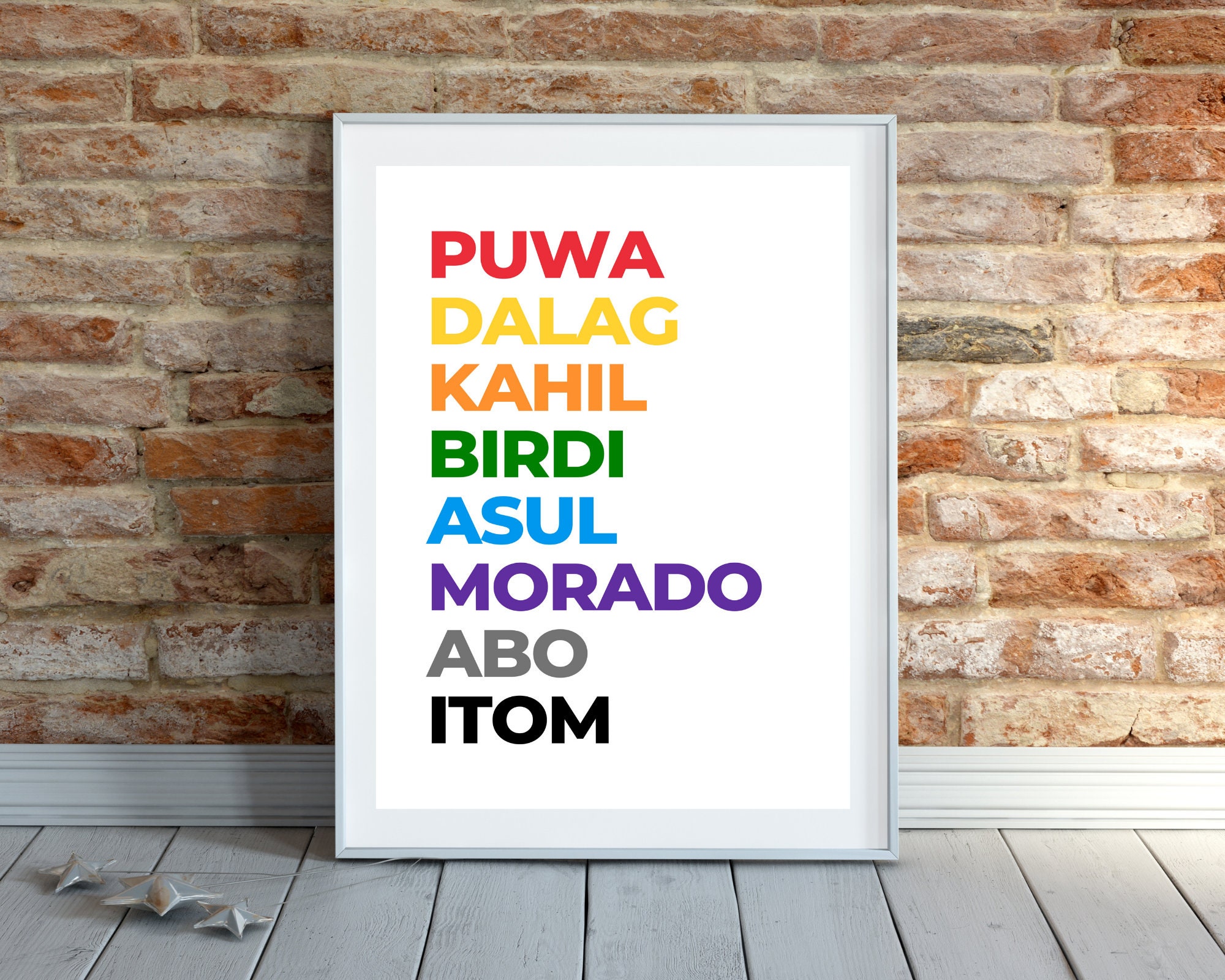Colors in Bisaya Printable Cebuano Colors Wall Art Home Etsy